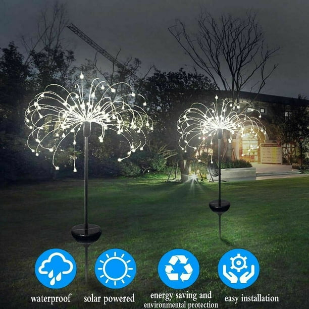 2Packs Solar Power 150LED Starburst Light Firework Lamp Garden Plant Fairy Light 